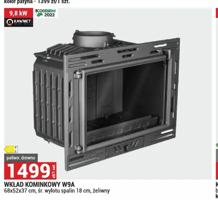 Wkład kominkowy Kawmet W9A promocja w Merkury Market