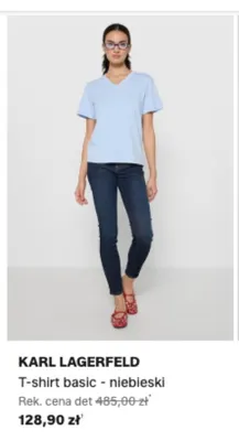 T-shirt basic Karl Lagerfeld niebieski promocja w Lounge by Zalando