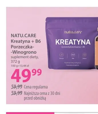 Suplement diety Kreatyna + B6 Porzeczka-Winogrono Natu.Care promocja w Hebe