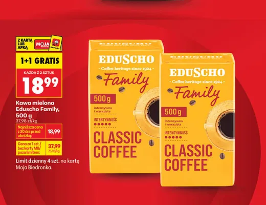 Kawa mielona Eduscho Family promocja w Biedronka