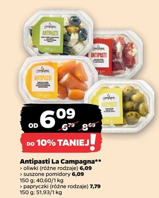 Antipasti La Campagna oliwki, suszone pomidory, papryczki promocja w Netto