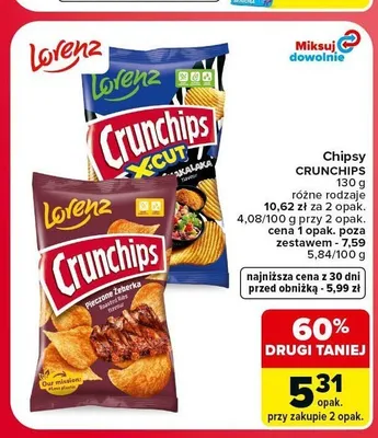 Chipsy Crunchips X-Cut Chakalaka promocja w Carrefour Market