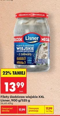 Filety śledziowe wiejskie XXL Lisner promocja w Biedronka