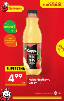 Nektar jabłkowy, 1 l promocja w Biedronka