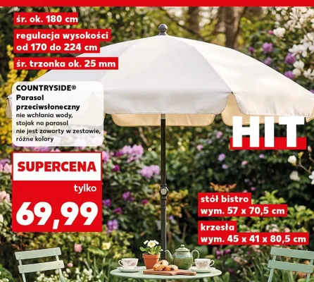 Zestaw bistro Countryside 2 krzesła i stół promocja w Kaufland