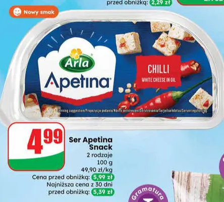 Ser Apetina Snack Chilli promocja w Dino