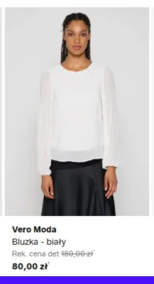 Bluzka Vero Moda - biały promocja w Lounge by Zalando