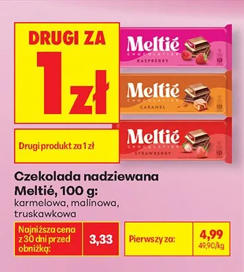 Czekolada nadziewana Meltié malinowa promocja w Biedronka