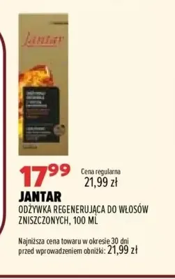 Odżywka regenerująca do włosów zniszczonych Jantar promocja w Drogerie Natura