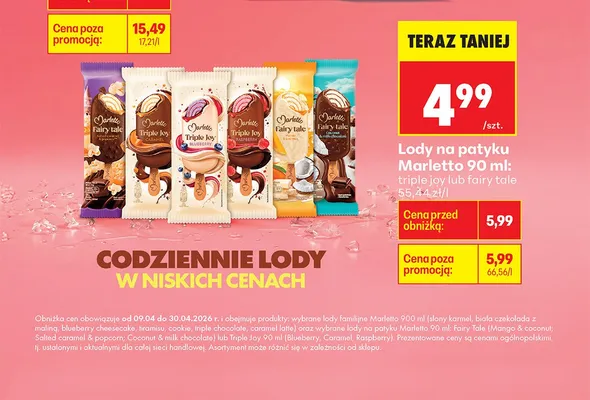 Lody na patyku Fairy Tale promocja w Biedronka