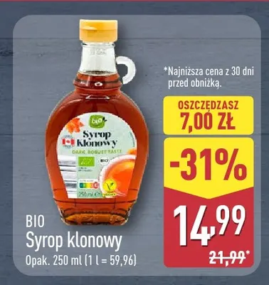 Syrop klonowy promocja w Aldi