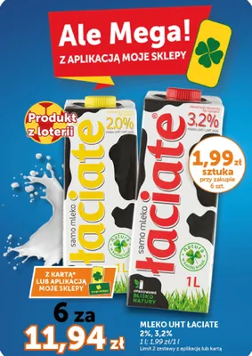Mleko UHT Łaciate 3,2% promocja w Groszek