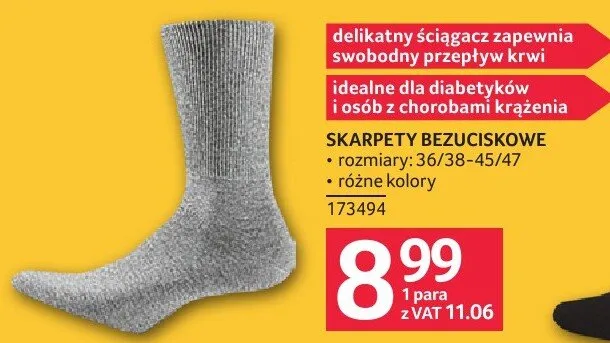 Skarpety BEZUCISKOWE promocja w Selgros
