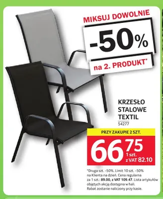 Krzesło stalowe Textil promocja w Selgros