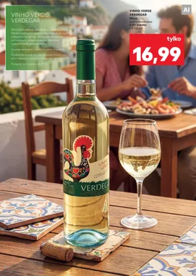 Wino białe półwytrawne Vinho Verde Verdegar promocja w Kaufland