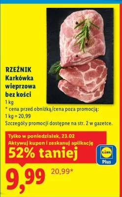 Karkówka wieprzowa bez kości promocja w Lidl