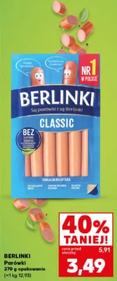 Parówki classic Berlinki promocja w Kaufland