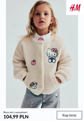 Bluza miś z naszywkami H & M promocja w H&M