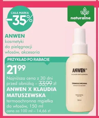 Mgiełka termoochronna do włosów Anwen x Klaudia Matuszewska promocja w Super-Pharm
