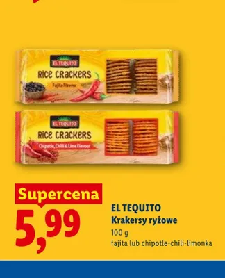 Krakersy ryżowe EL TEQUITO fajita promocja w Lidl
