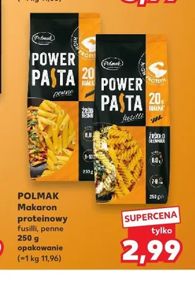 Makaron proteinowy Polmak Power Pasta fusilli promocja w Kaufland
