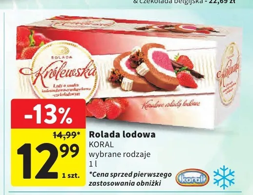 Rolada lodowa Koral Królewska promocja w Intermarche