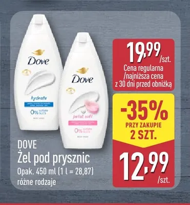 Żel pod prysznic Dove Petal Soft promocja w Aldi