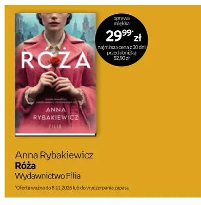 Książka Róża Anna Rybakiewicz Wydawnictwo Filia promocja w Empik
