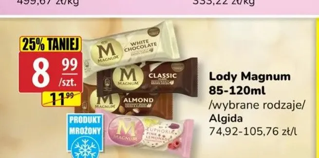 Lody Magnum Algida 85-120ml promocja w API Market