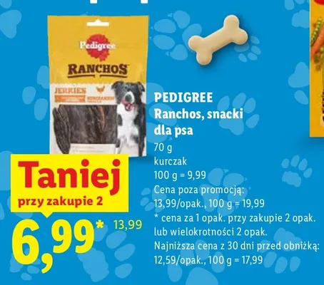 Ranchos snacki dla psa kurczak Pedigree promocja w Lidl