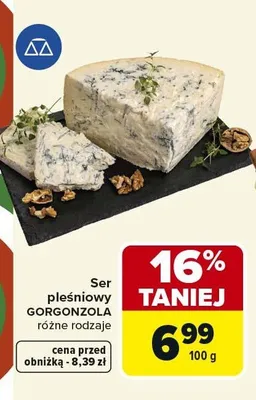 Ser pleśniowy Gorgonzola promocja w Carrefour