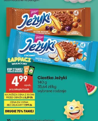 Ciastka Jeżyki Classic promocja w Delikatesy Centrum