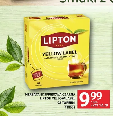 Herbata ekspresowa czarna Lipton Yellow Label promocja w Selgros