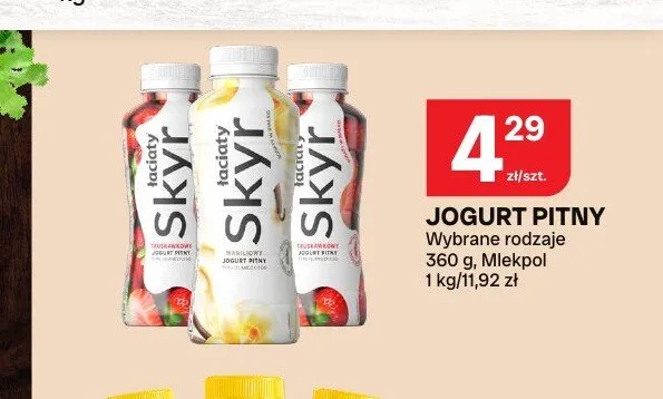 Jogurt pitny Łaciate Skyr borówkowy promocja w Chorten