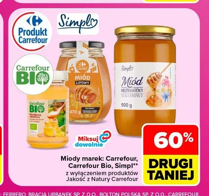 Miód lipowy nektarowy Carrefour Bio promocja w Carrefour Market