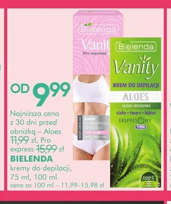 Krem do depilacji Bielenda Vanity Aloes promocja w Super-Pharm