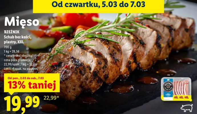 Schab bez kości, plastry, XXL promocja w Lidl