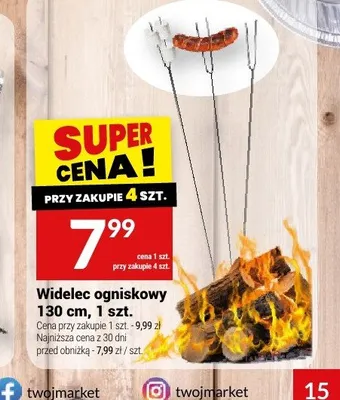 Widelec ogniskowy 130cm promocja w Twój Market