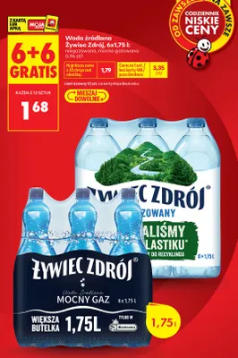 Woda źródlana gazowana Żywiec Zdrój mocno 6-pak promocja w Biedronka