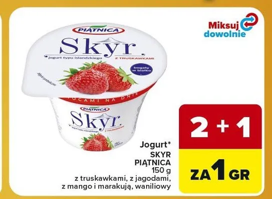 Jogurt Skyr Piątnica z jagodami promocja w Carrefour Express
