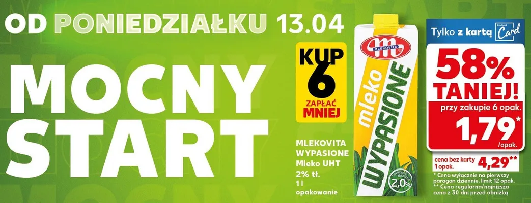 Mleko UHT 2% tł. promocja w Kaufland