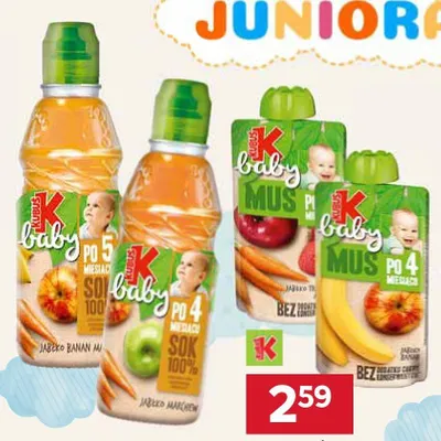 Mus Kubuś Baby jabłko brzoskwinia promocja w Stokrotka