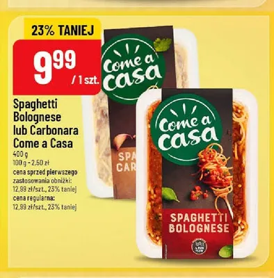 Spaghetti Carbonara Come a Casa promocja w POLOmarket