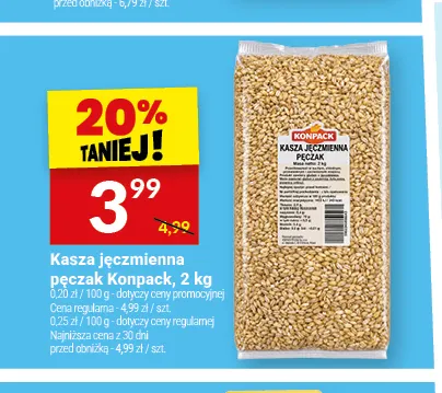 Kasza jęczmienna pęczak Konpack promocja w Twój Market