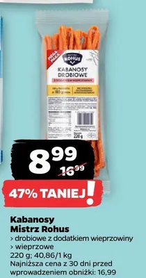 Kabanosy wieprzowe Mistrz Rohus promocja w Netto