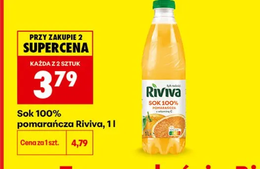 Sok 100% pomarańcza Riviva promocja w Biedronka