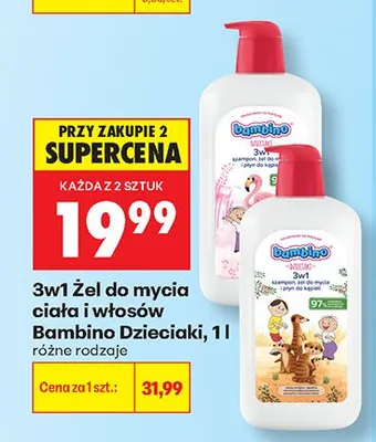 Żel do mycia ciała i włosów 3w1 Bambino Dzieciaki promocja w Biedronka