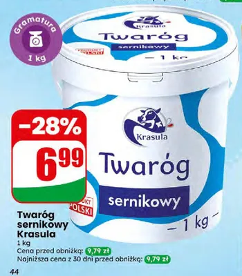 Twaróg sernikowy Krasula promocja w Dino