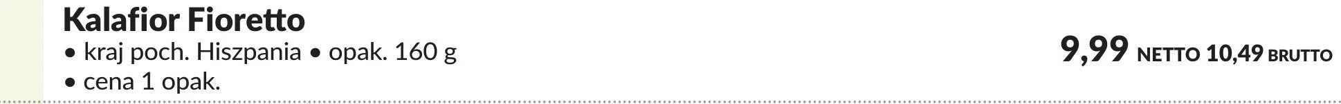 Kalafior Fioretto promocja w Makro