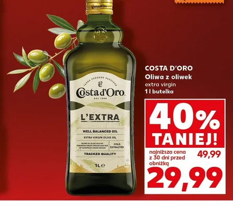 Oliwa z oliwek extra virgin Costa d'Oro L'Extra promocja w Kaufland